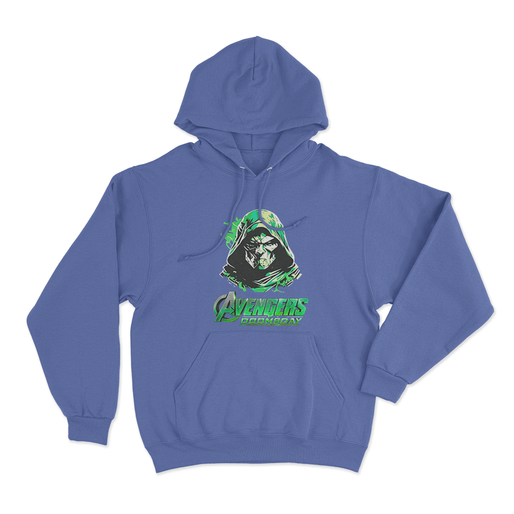 Avengers Doomsday Doctor Doom Portrait Unisex Hoodie Blue Avengers Doomsday Doctor Doom Portrait Unisex Hoodie Blue