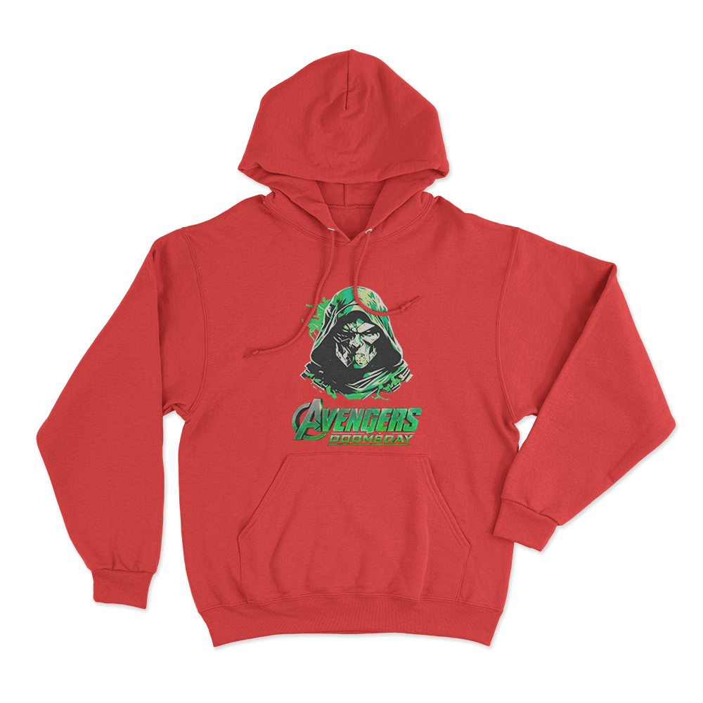 Avengers Doomsday Doctor Doom Portrait Unisex Hoodie Red Avengers Doomsday Doctor Doom Portrait Unisex Hoodie Red