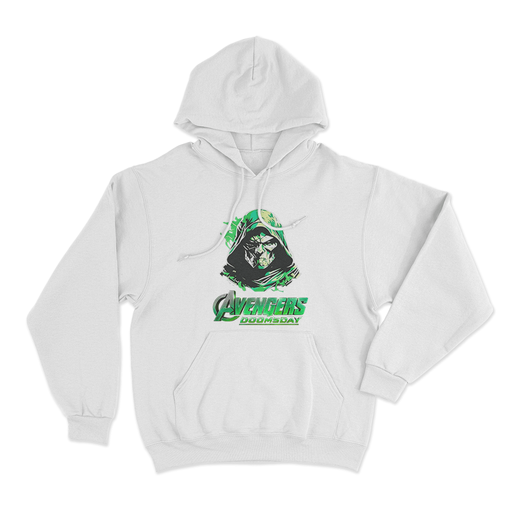 Avengers Doomsday Doctor Doom Portrait Unisex Hoodie White Avengers Doomsday Doctor Doom Portrait Unisex Hoodie White