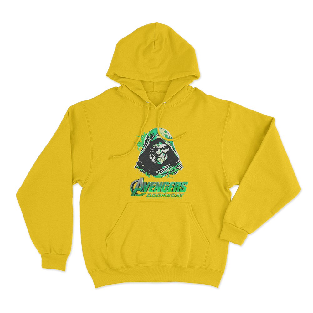 Avengers Doomsday Doctor Doom Portrait Unisex Hoodie Yellow Avengers Doomsday Doctor Doom Portrait Unisex Hoodie Yellow