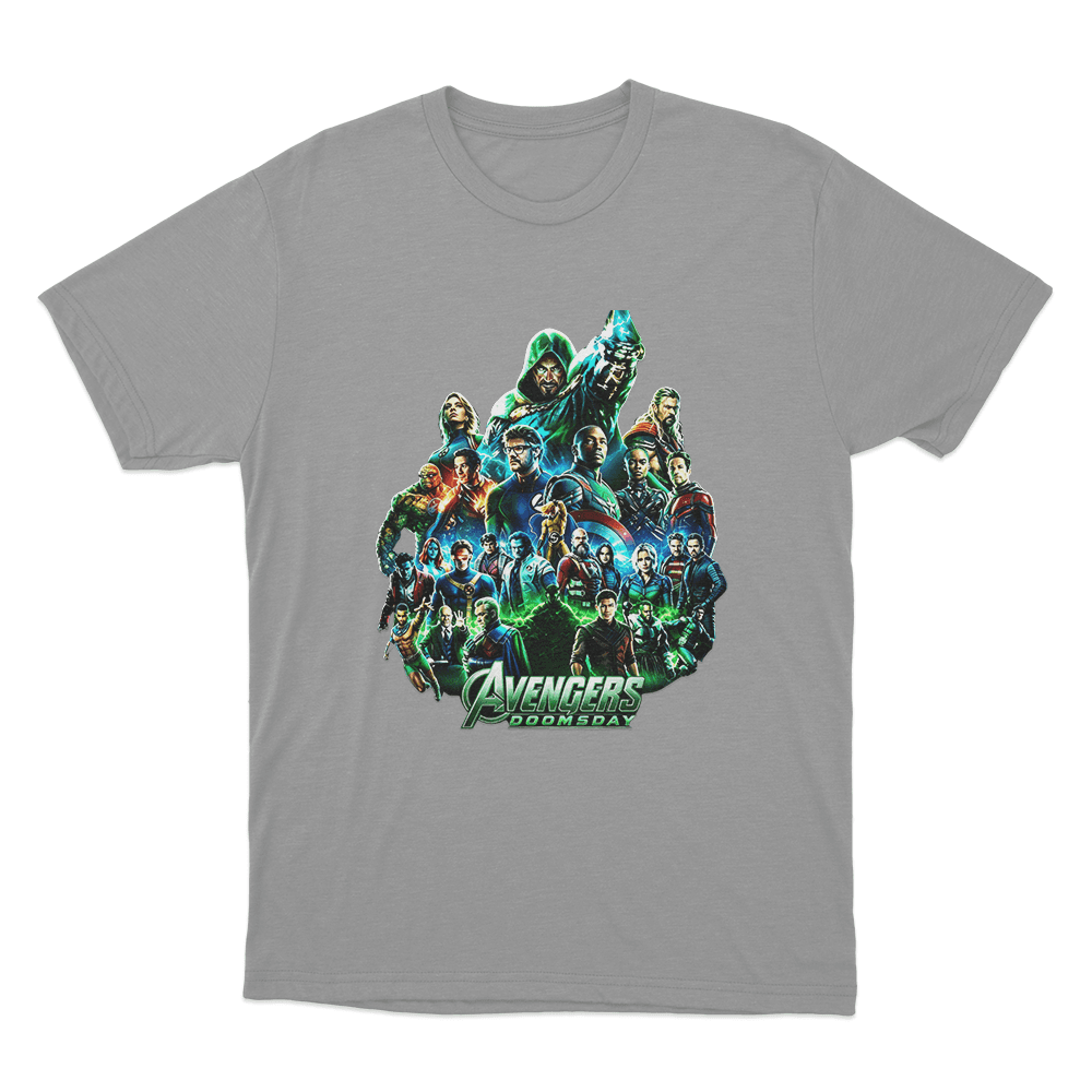 Avengers Doomsday Heroes Assemble Unisex T Shirt Grey Avengers Doomsday Heroes Assemble Unisex T Shirt Grey