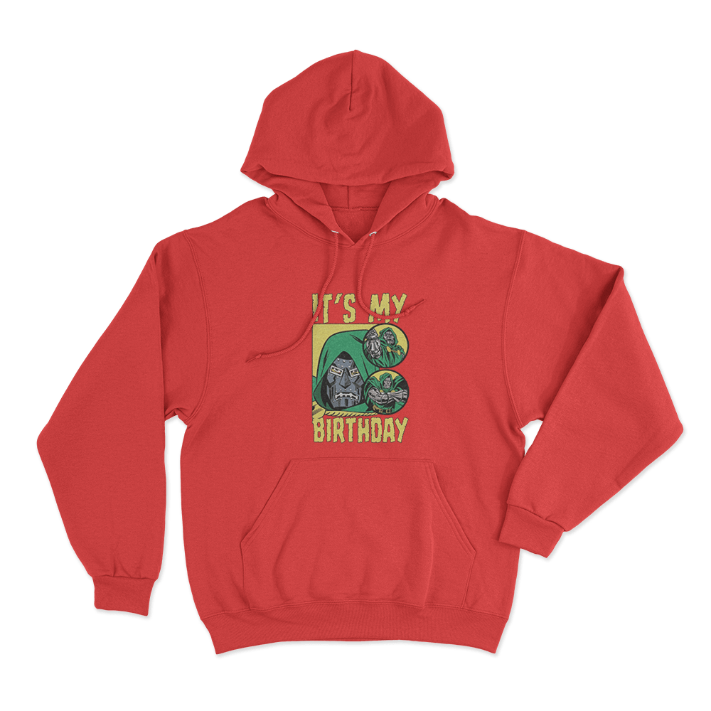 Doctor Doom It's My Birthday Unisex Hoodie Red Doctor Doom Its My Birthday Unisex Hoodie Red