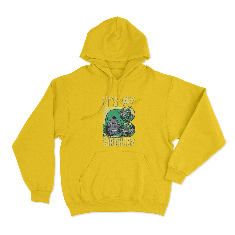 Doctor Doom It's My Birthday Unisex Hoodie Yellow Doctor Doom Its My Birthday Unisex Hoodie Yellow
