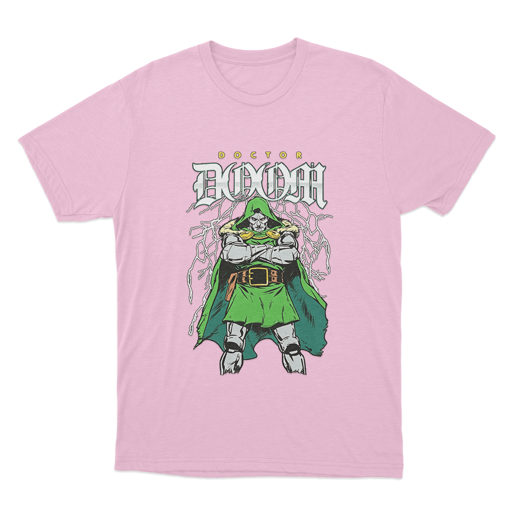 Doctor Doom Lightning Stance Unisex T Shirt Pink Doctor Doom Lightning Stance Unisex T Shirt Pink