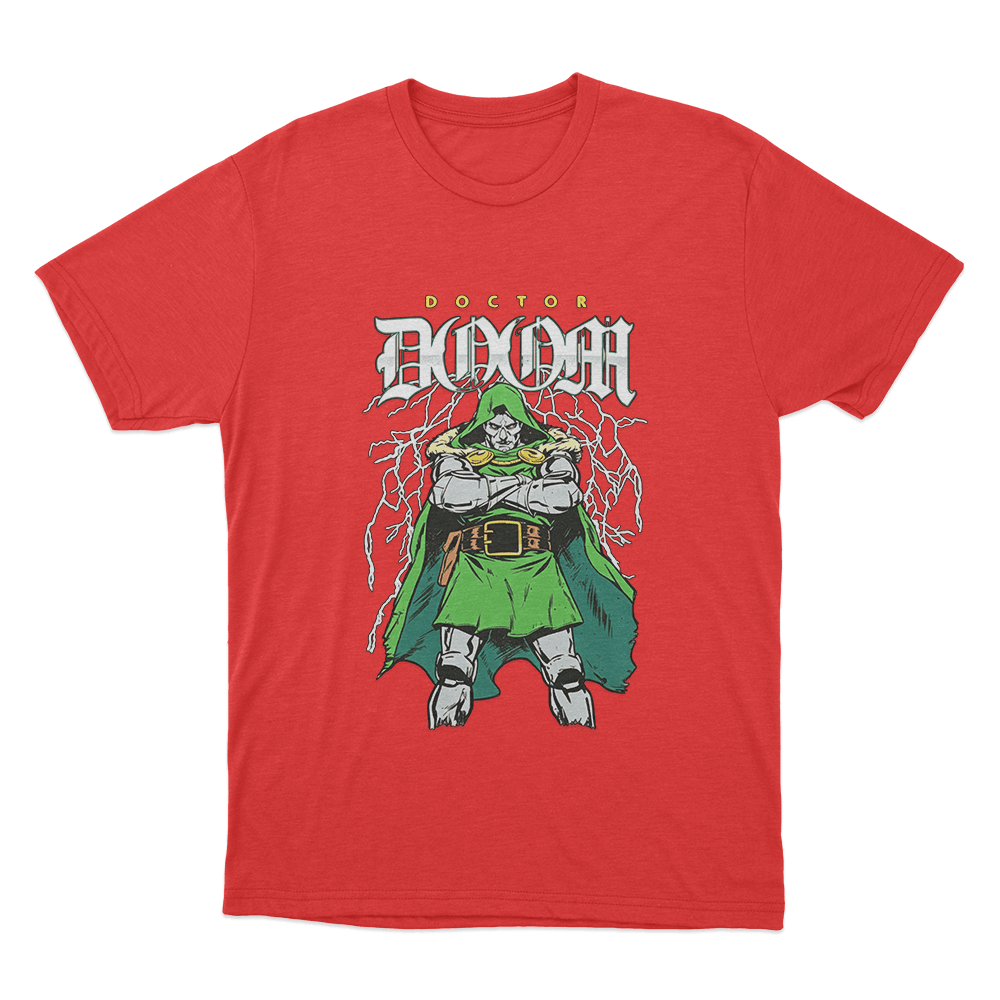 Doctor Doom Lightning Stance Unisex T Shirt Red Doctor Doom Lightning Stance Unisex T Shirt Red