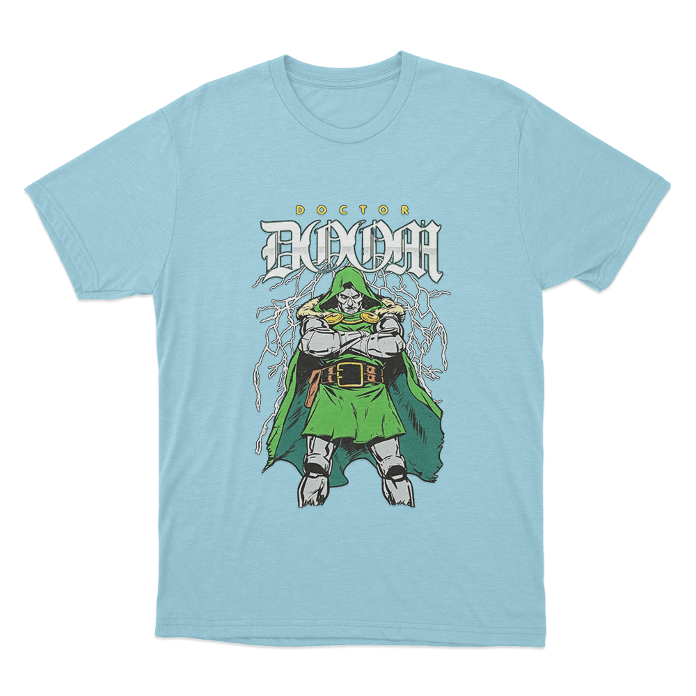 Doctor Doom Lightning Stance Unisex T Shirt Sky Blue Doctor Doom Lightning Stance Unisex T Shirt Sky Blue