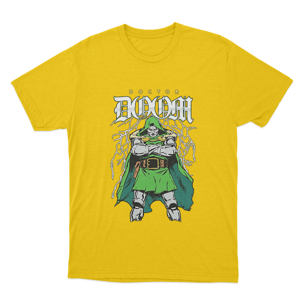 Doctor Doom Lightning Stance Unisex T Shirt Yellow Doctor Doom Lightning Stance Unisex T Shirt Yellow